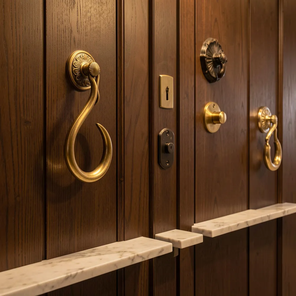 Lion head door knocker in brass