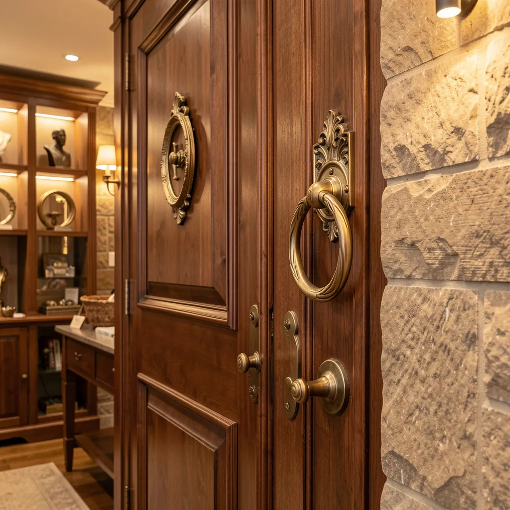 Door knocker on timber entrance