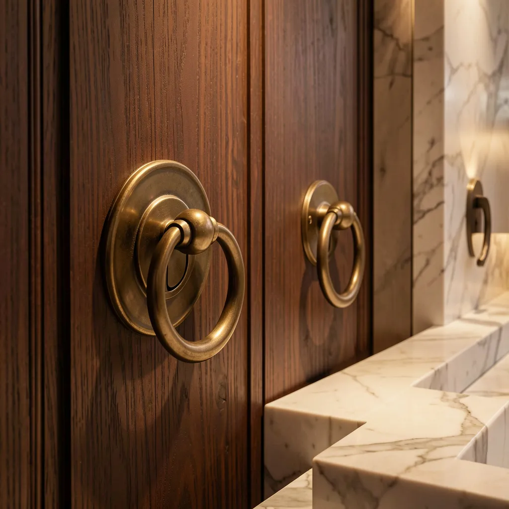 Bronze knocker on painted door