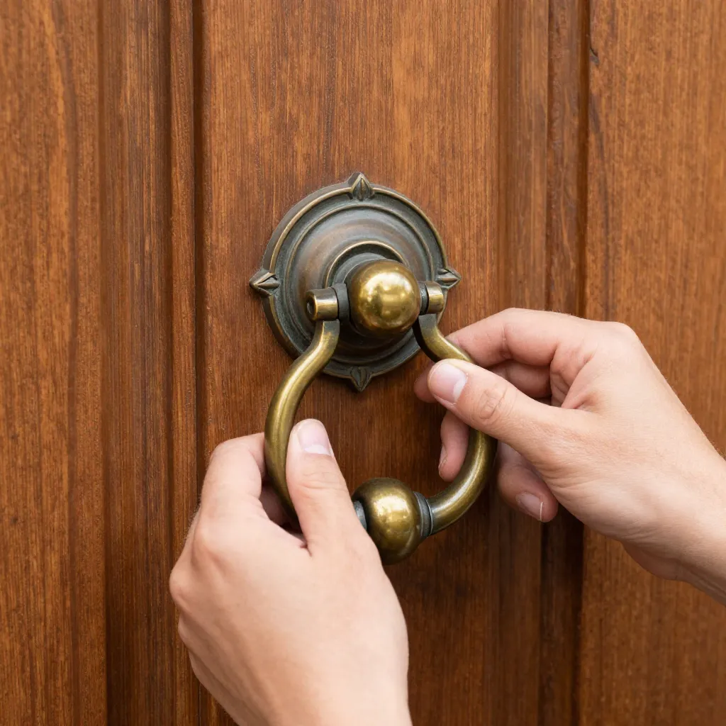Entry accent on dark door