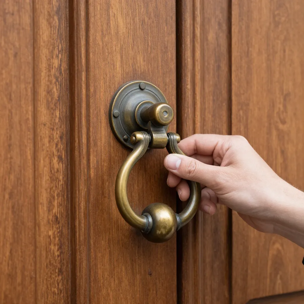 Traditional knocker on front door