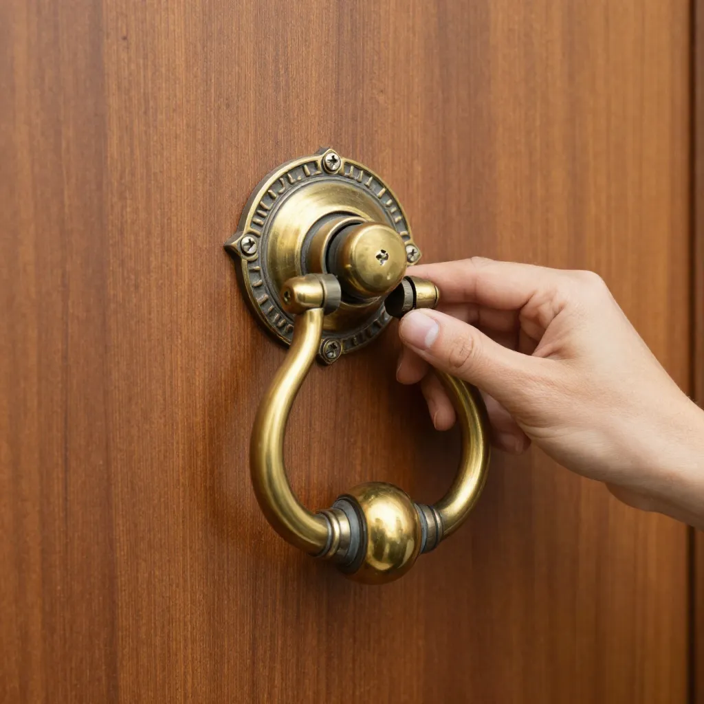 Door before installing a new knocker
