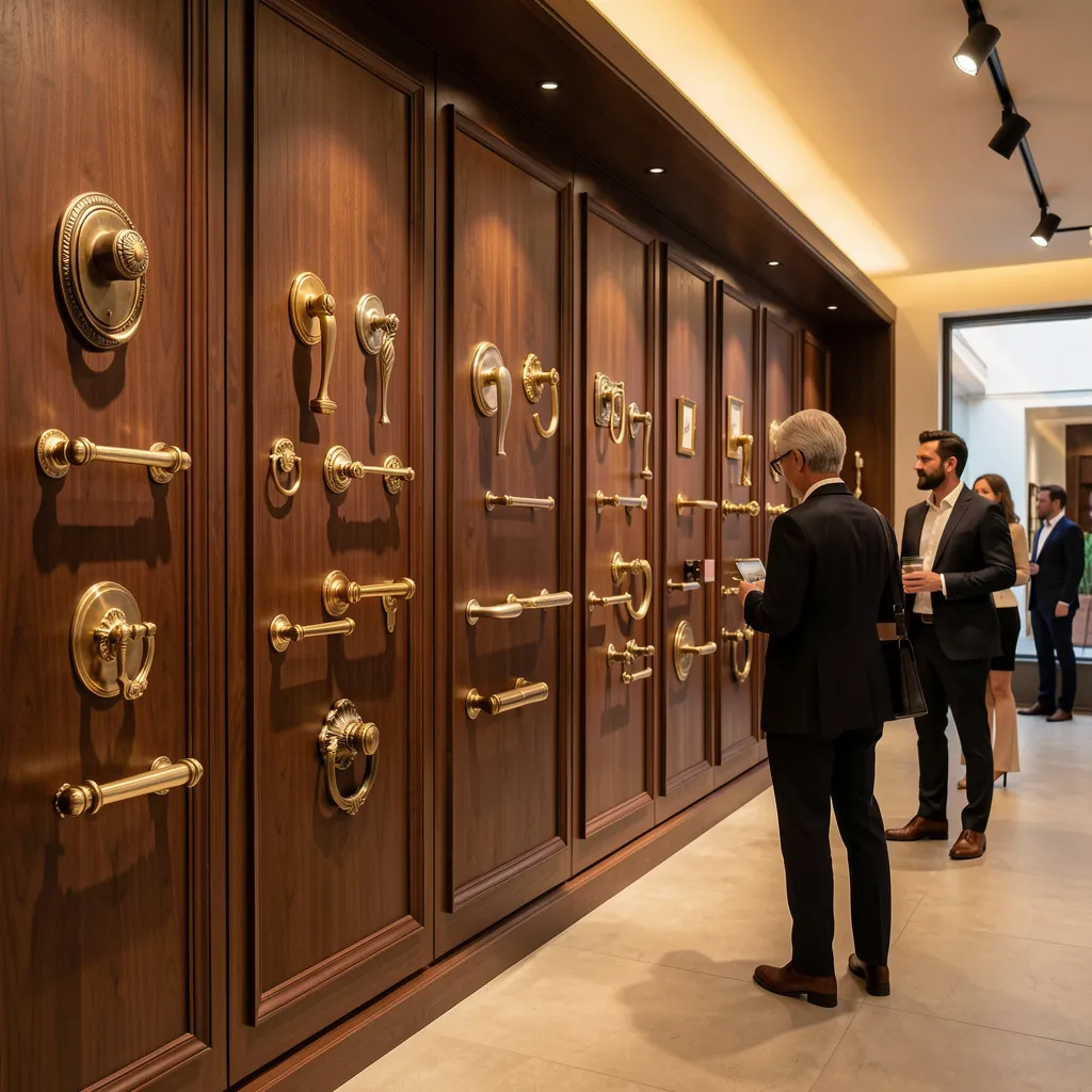 Lion head knocker on modern door